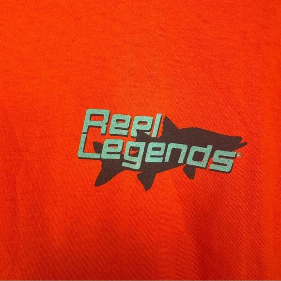 Reel Legends Performance Outfitters Fishing Tshirt Men's Size‎ Large Orange - Picture 4 of 8